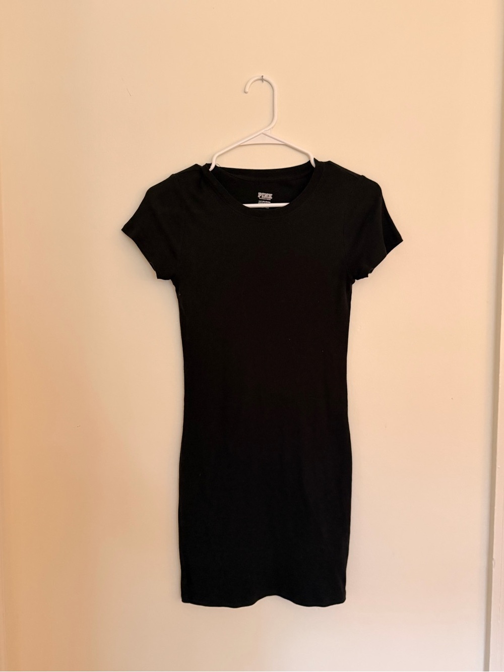 PINK Victoria's Secret Black Short-Sleeve Bodycon Dress